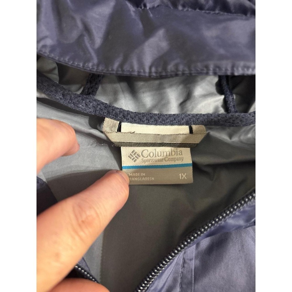 Columbia Navy Rain Jacket (Sz. 1X) - Picture 4 of 5
